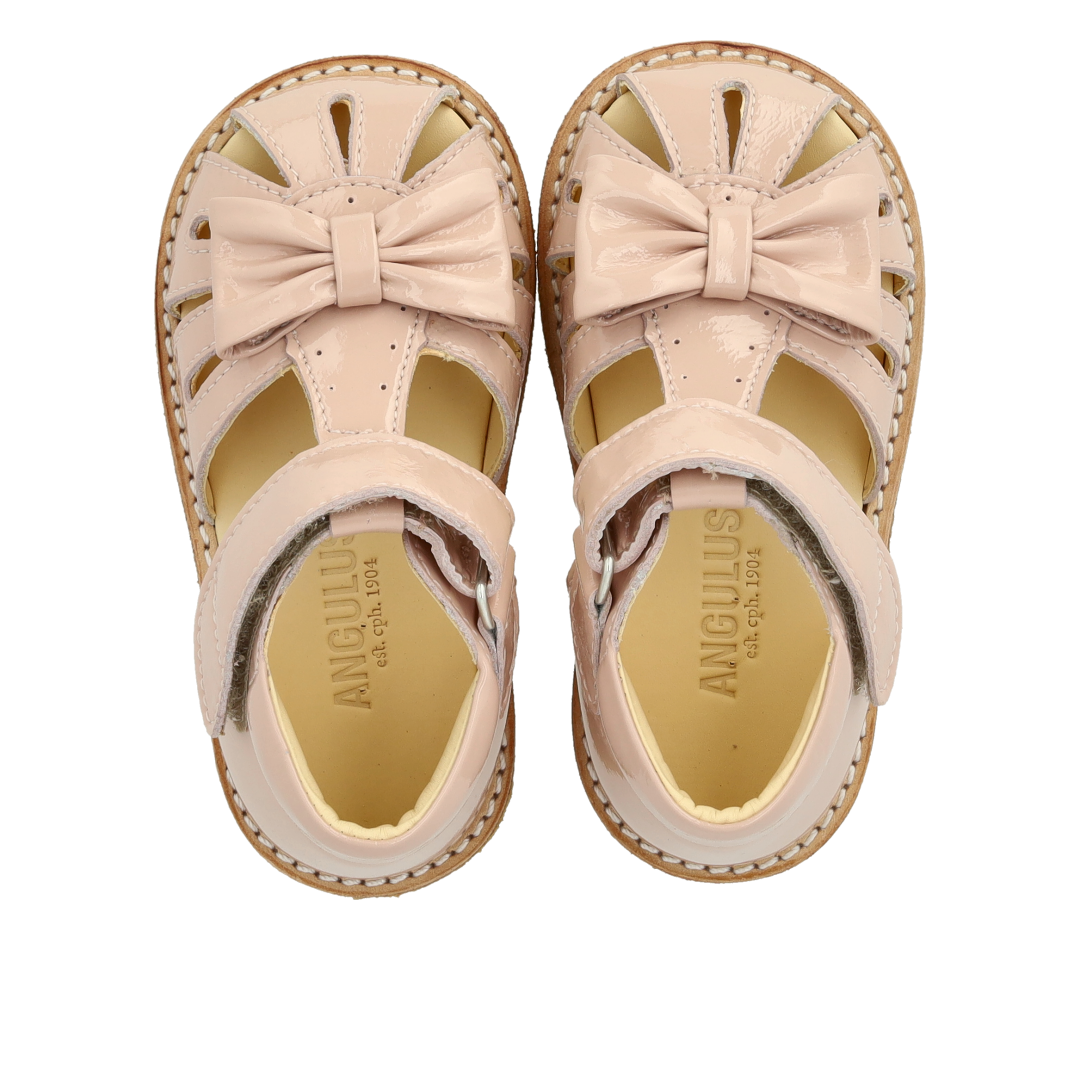 Toddler sandal with bow and velcro closure