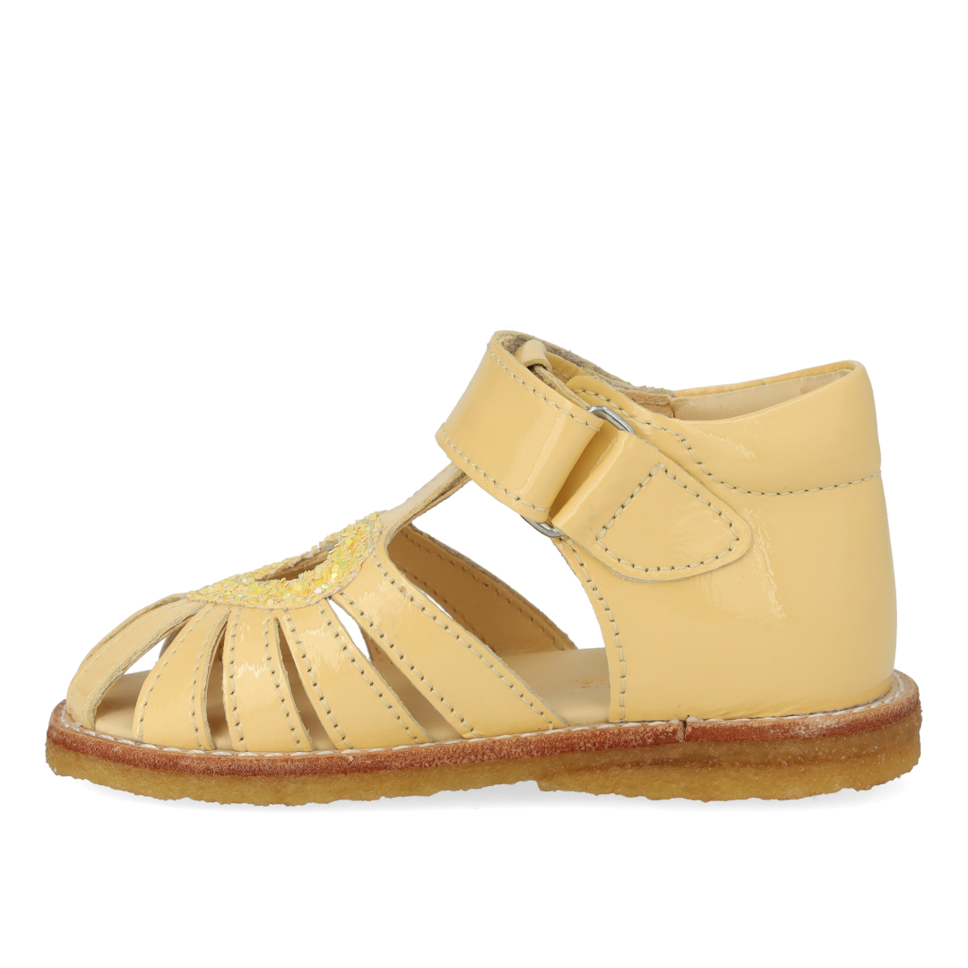 heart sandal with glitter and velcro closure