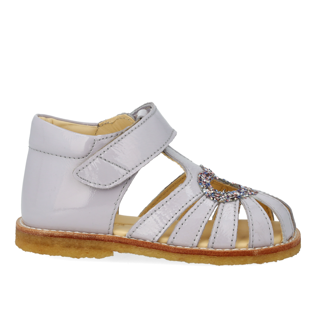 Heart sandal with glitter and Velcro closure