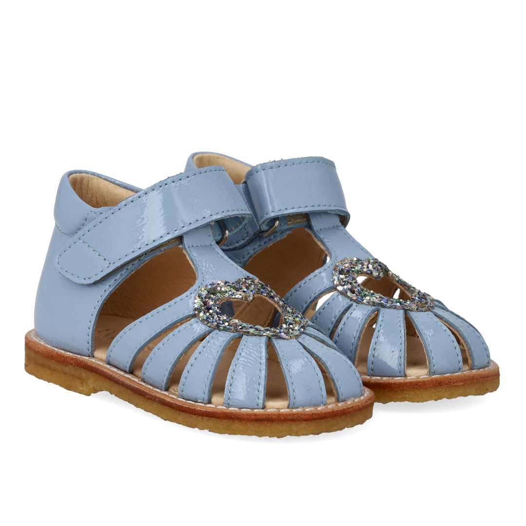 Heart Sandal with Glitter and Velcro Closure