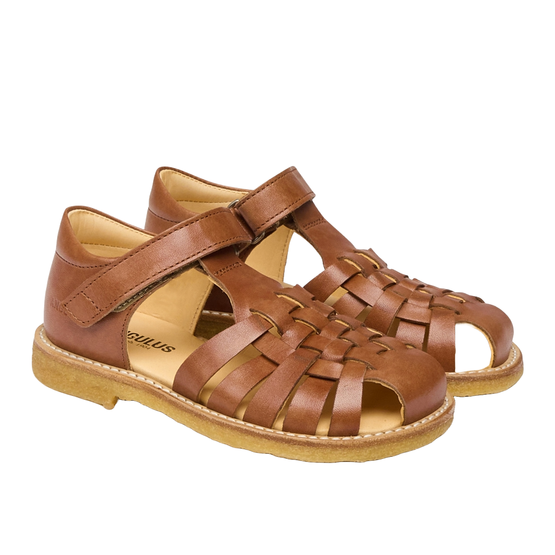 Braided sandal with adjustable Velcro closure