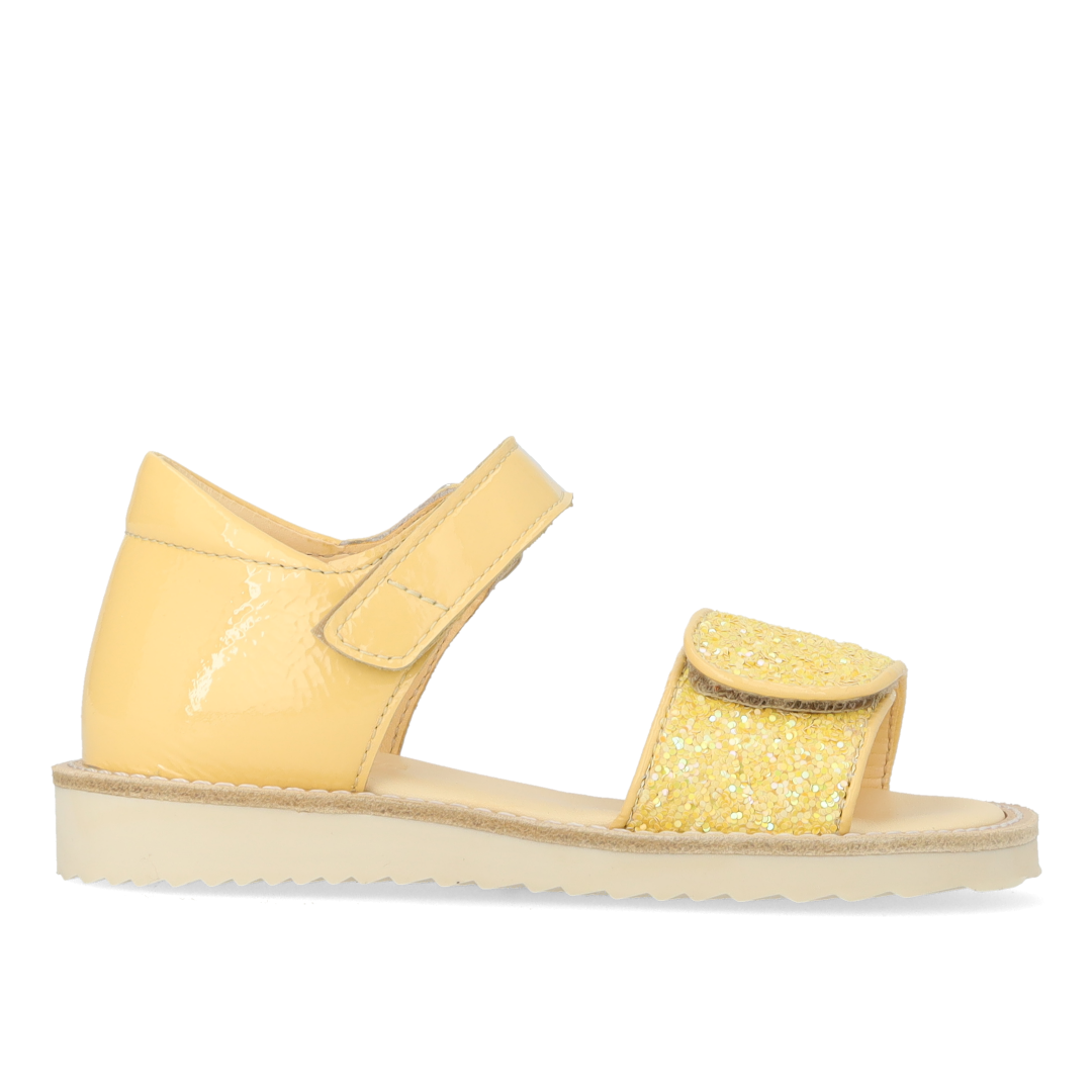 ANGULUS 0620-201 Patent sandal with sparkling glitter detail