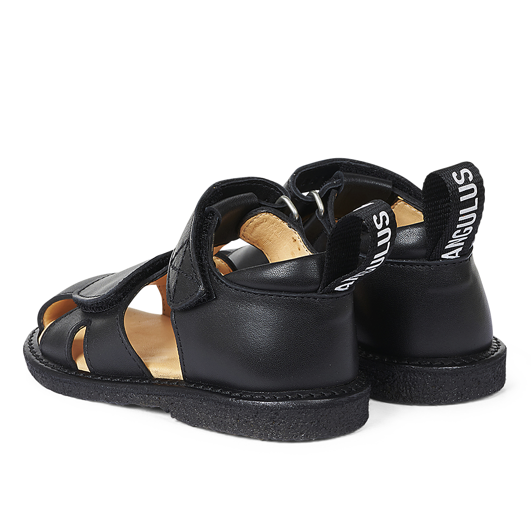 Toddler sandal with logo strap and Velcro closure