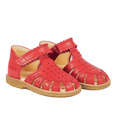 Starter sandal with mini-hearts and velcro closure