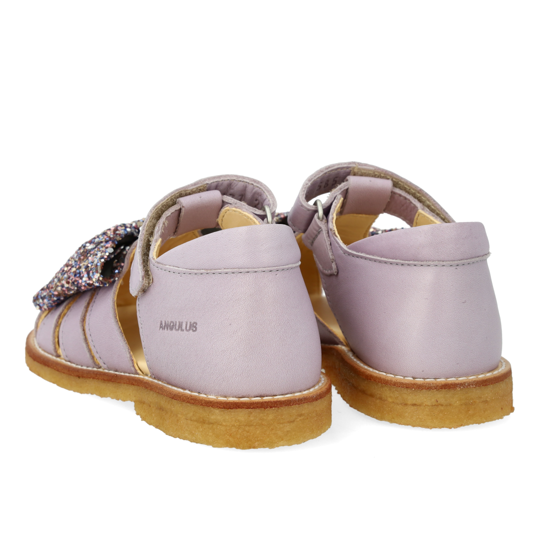 Sandal with glitter bow and Velcro closure