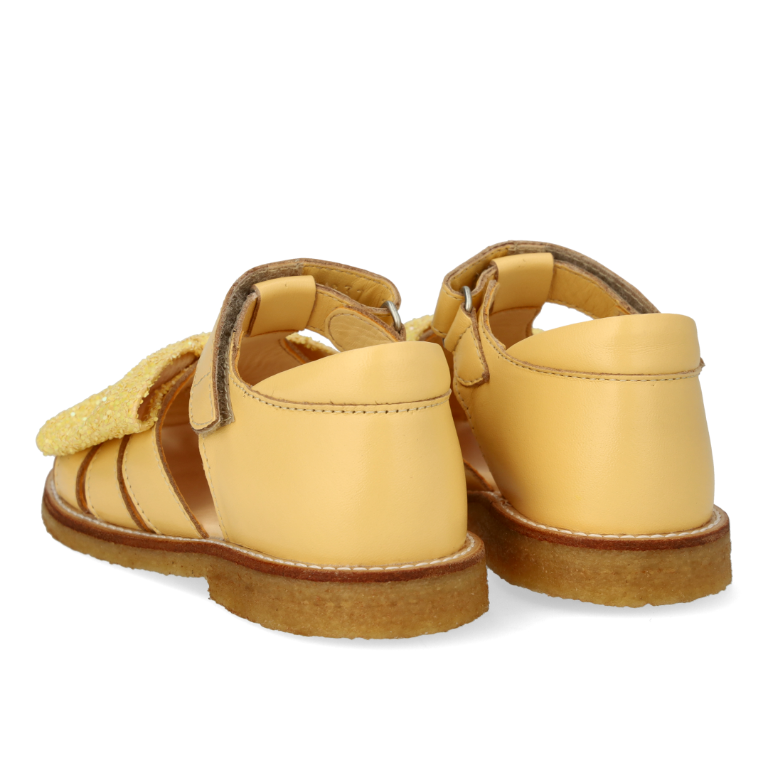 Sandal with glitter bow and Velcro closure