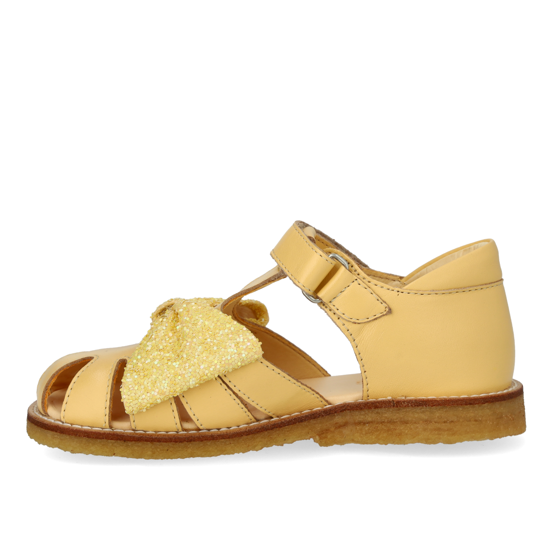 Sandal with glitter bow and Velcro closure