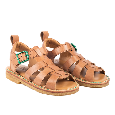 Sandal with buckle and contrast details