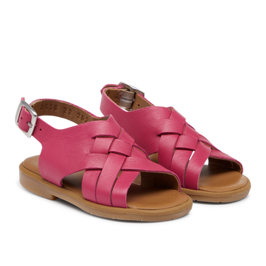 Open toe braid sandal with buckle closure