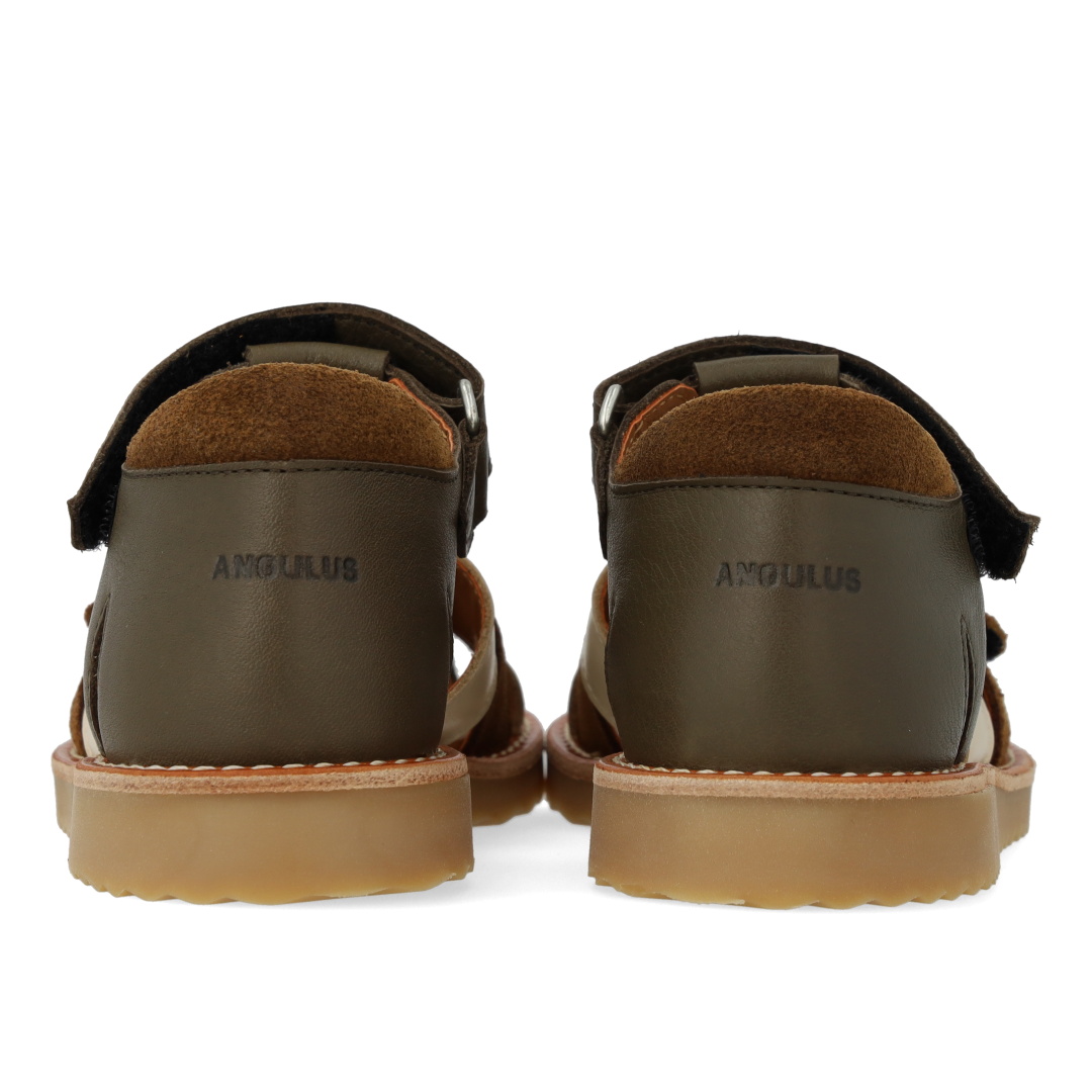Colour block leather sandal