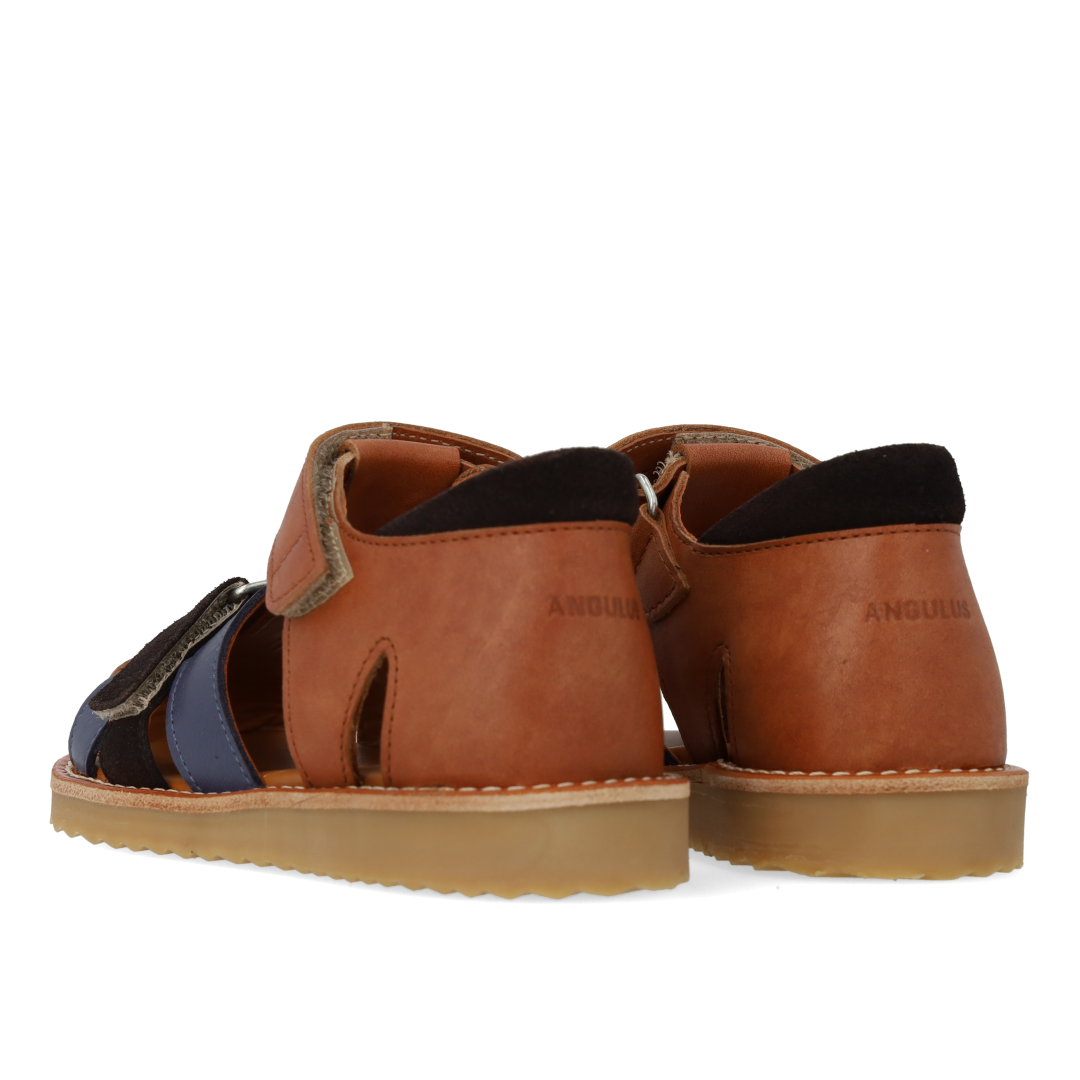 Colour block leather sandal