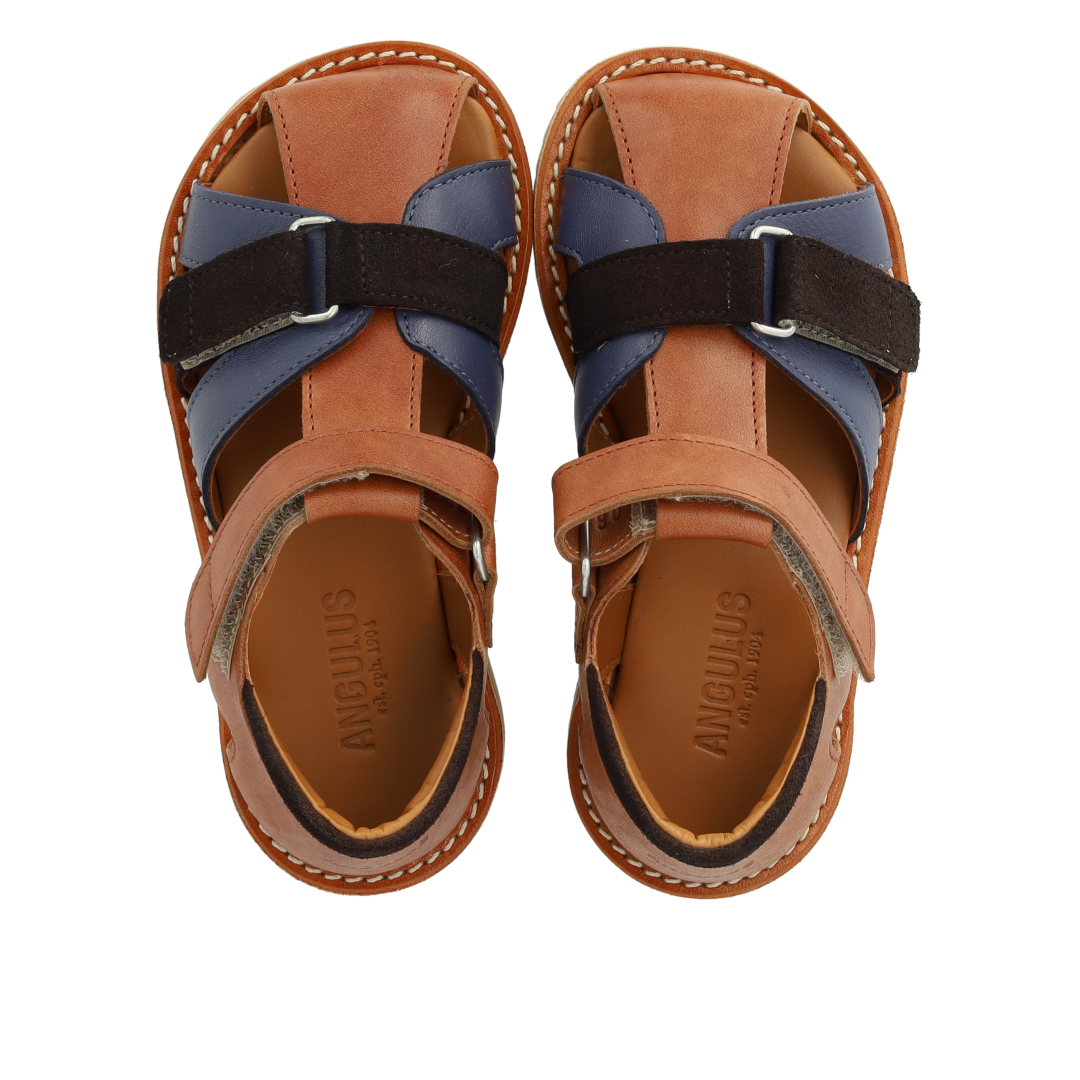 Colour block leather sandal