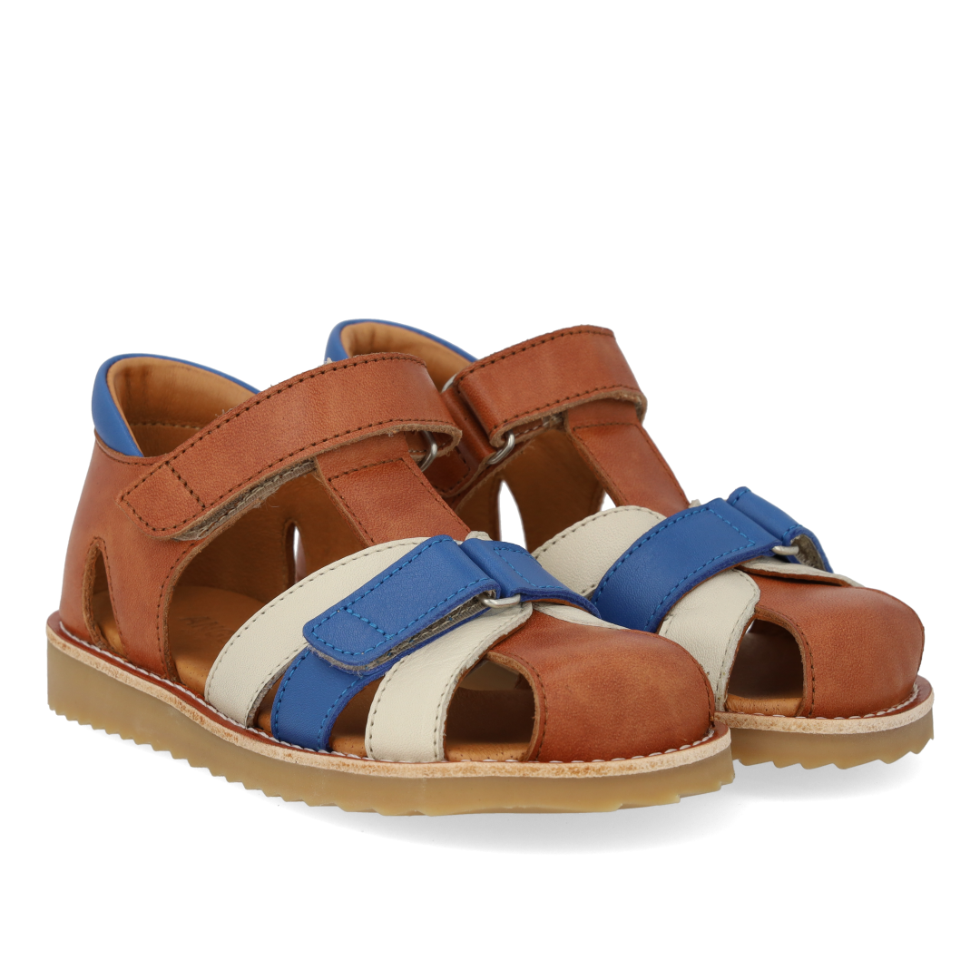 Colour block leather sandal