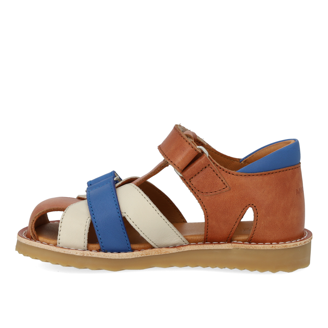 Colour block leather sandal