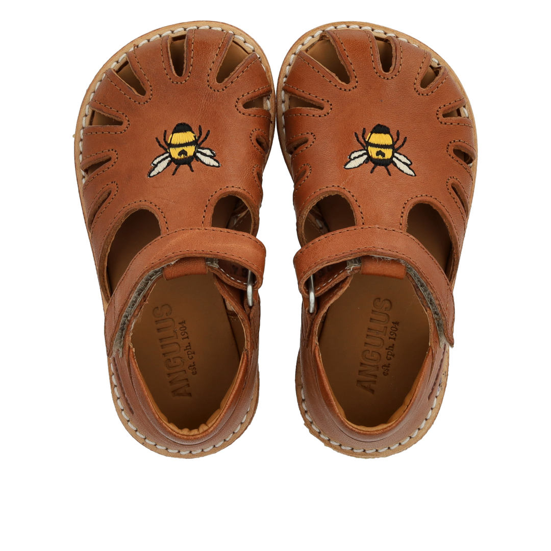 Toddler sandal with bee embroidery