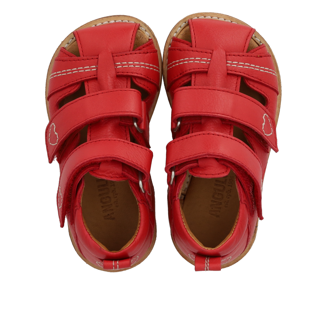 Toddler sandal with contrasting heart embroidery