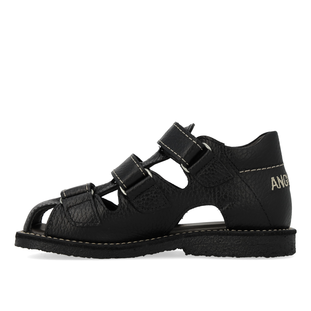 Sandal with stitch detailing and triple velcro fastening