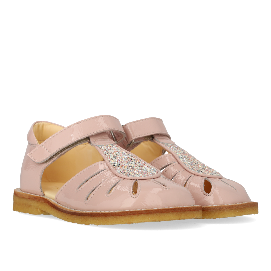 Sandal with teardrop detail in sparkling glitter