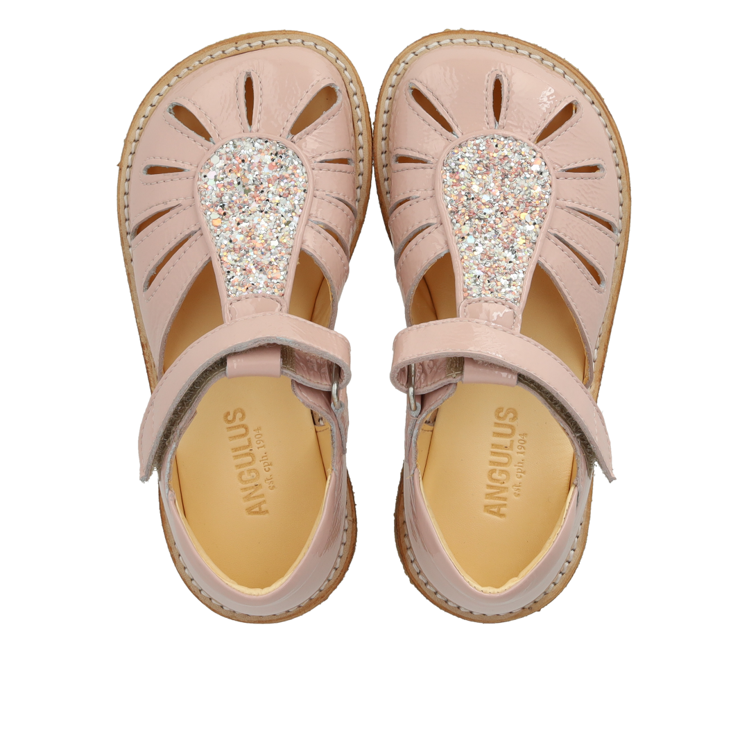 Sandal with teardrop detail in sparkling glitter