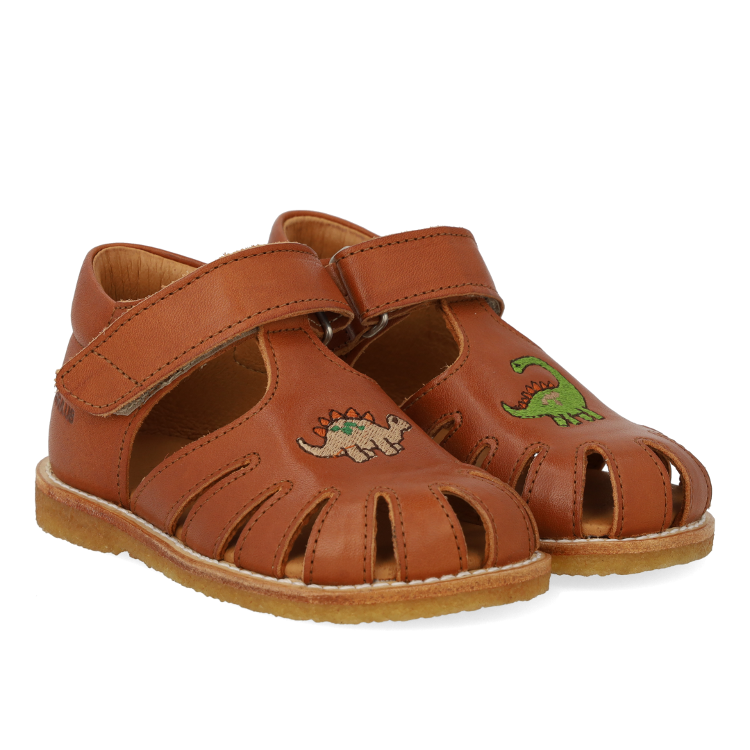 Sandal with dino embroidery and a closed toe