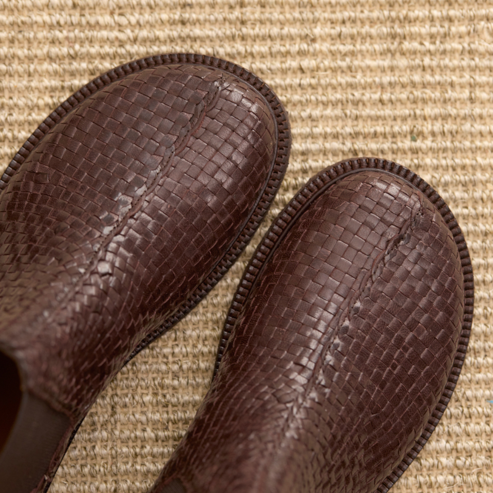 Hand-braided chelsea boot