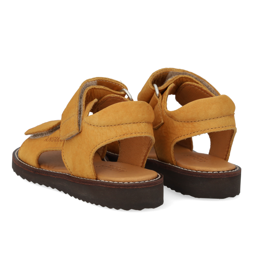 Sandal with open toe and double Velcro straps