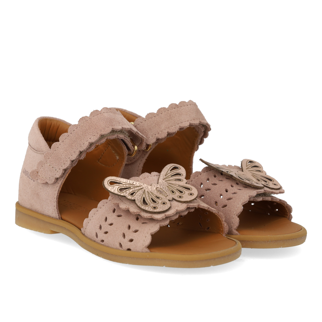 Sandal with open toe and double velcro