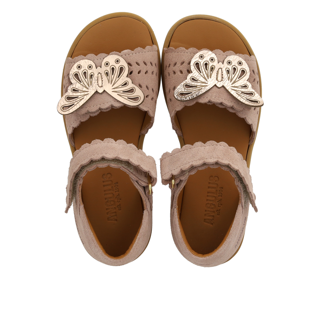 Sandal with open toe and double velcro