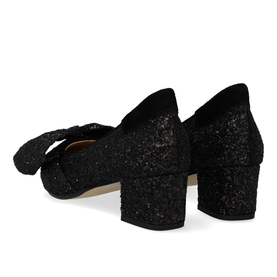 Bow pump in sparkling glitter