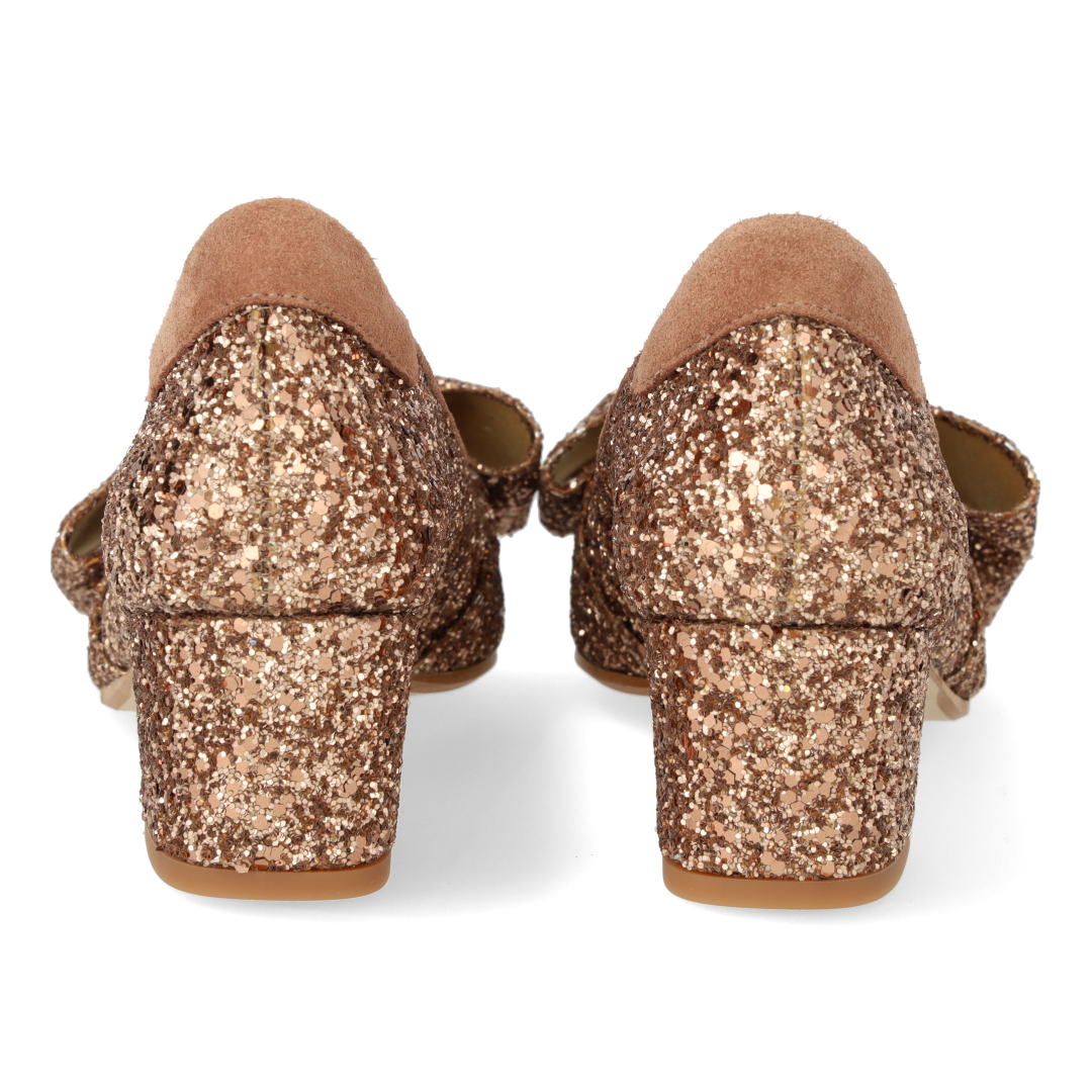 Bow pump in sparkling glitter