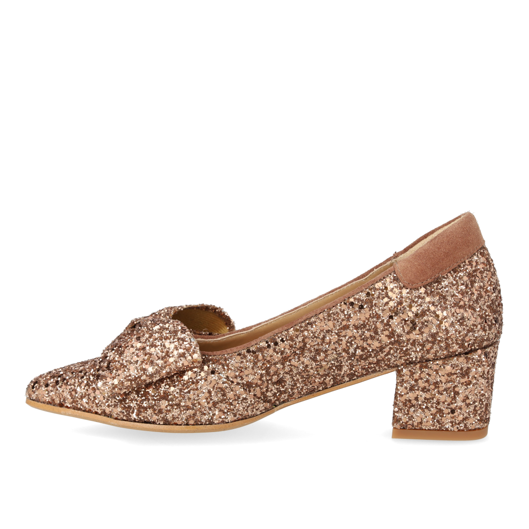 Bow pump in sparkling glitter