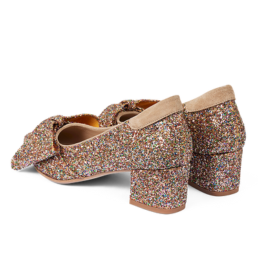 Bow pump in sparkling glitter