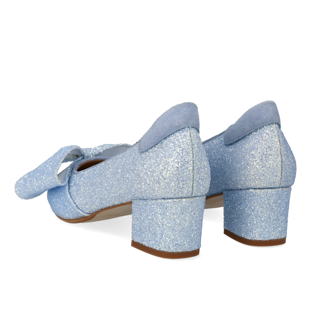 Bow pump in sparkling glitter