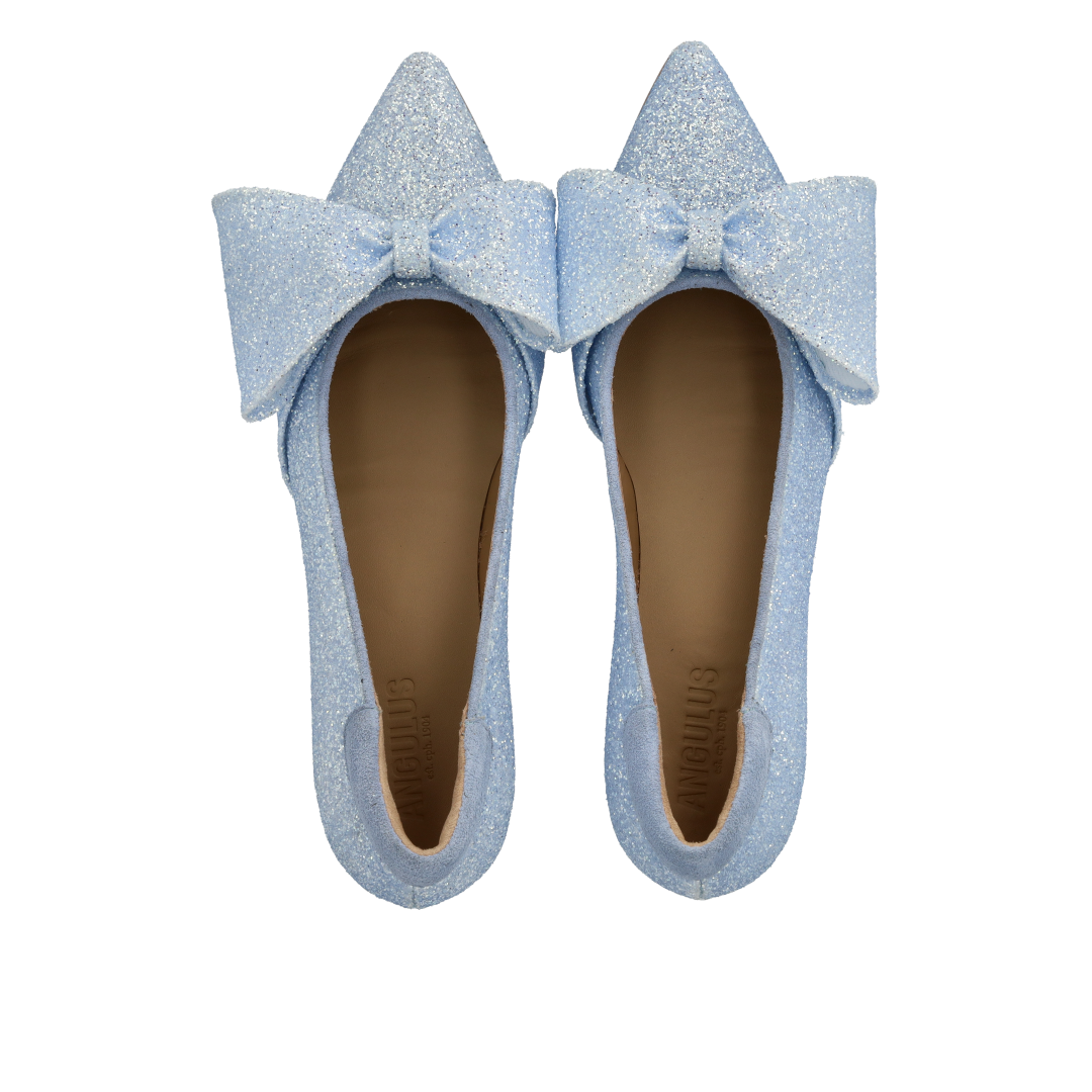 Bow pump in sparkling glitter