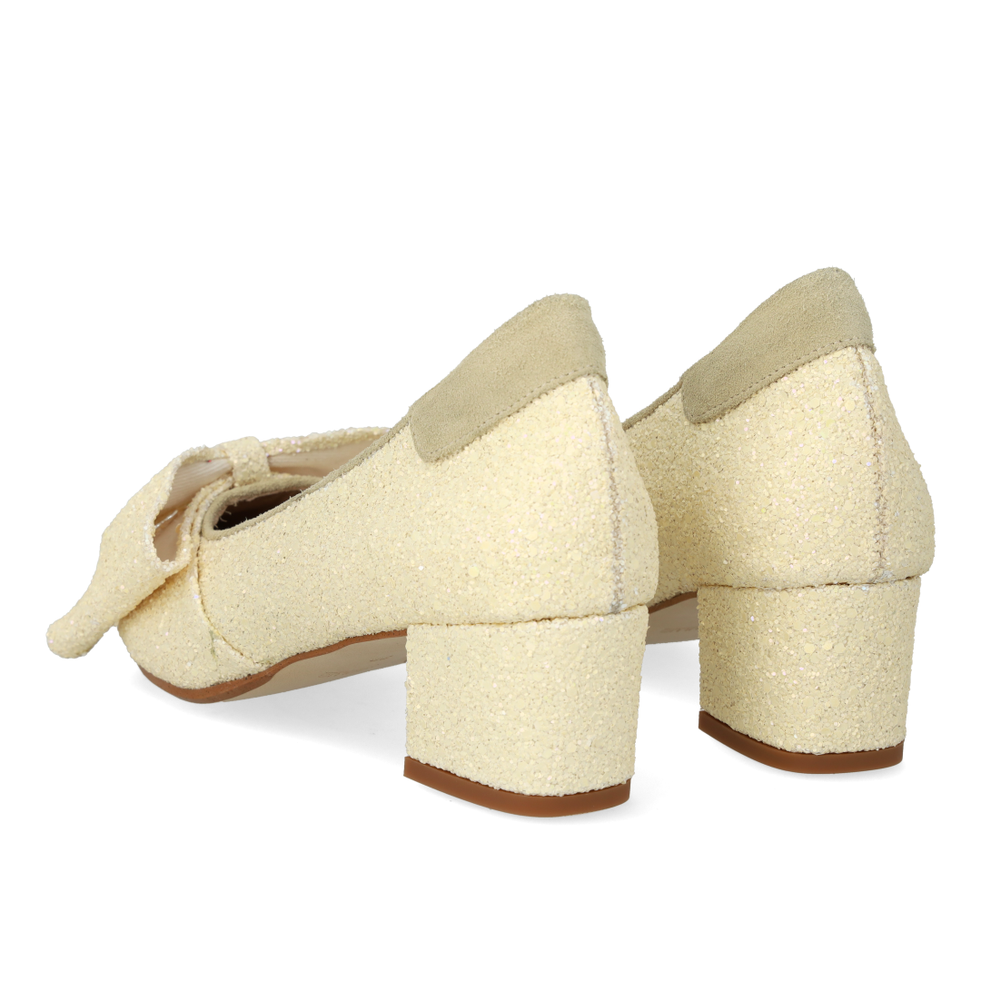 Bow pump in sparkling glitter
