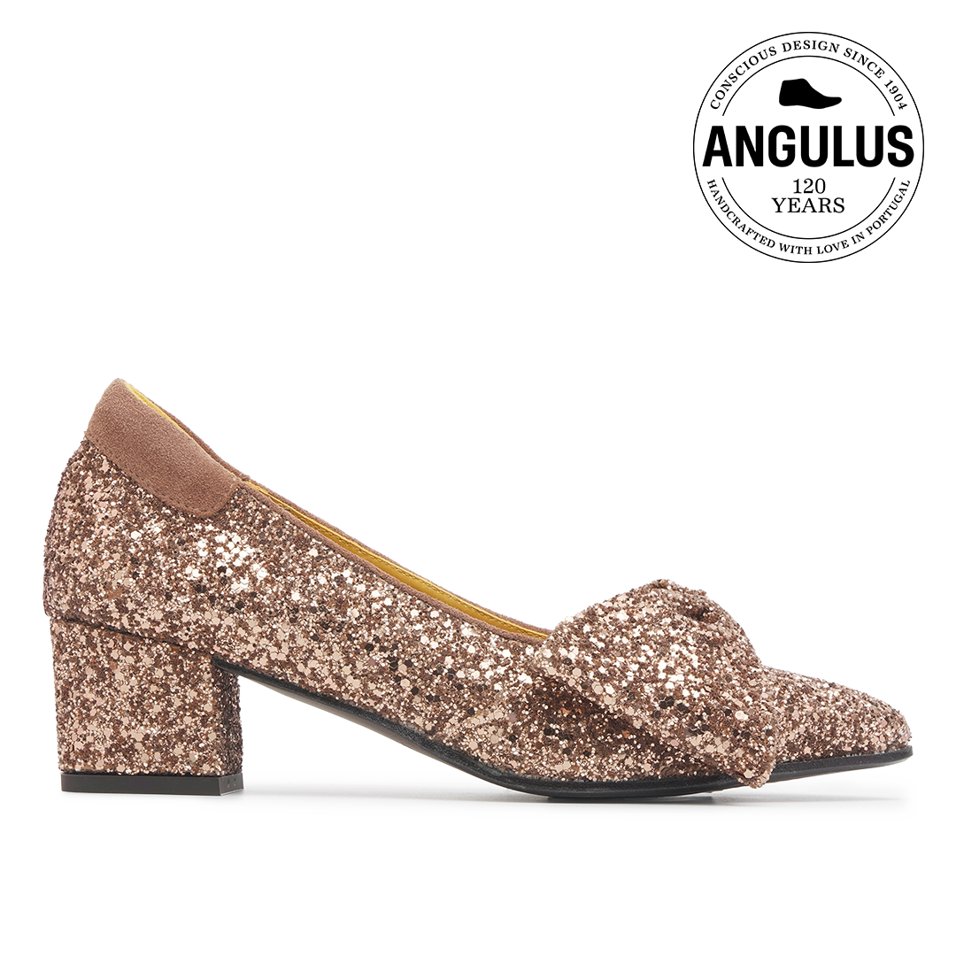 Bow pump in sparkling glitter