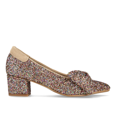 Bow pump in sparkling glitter