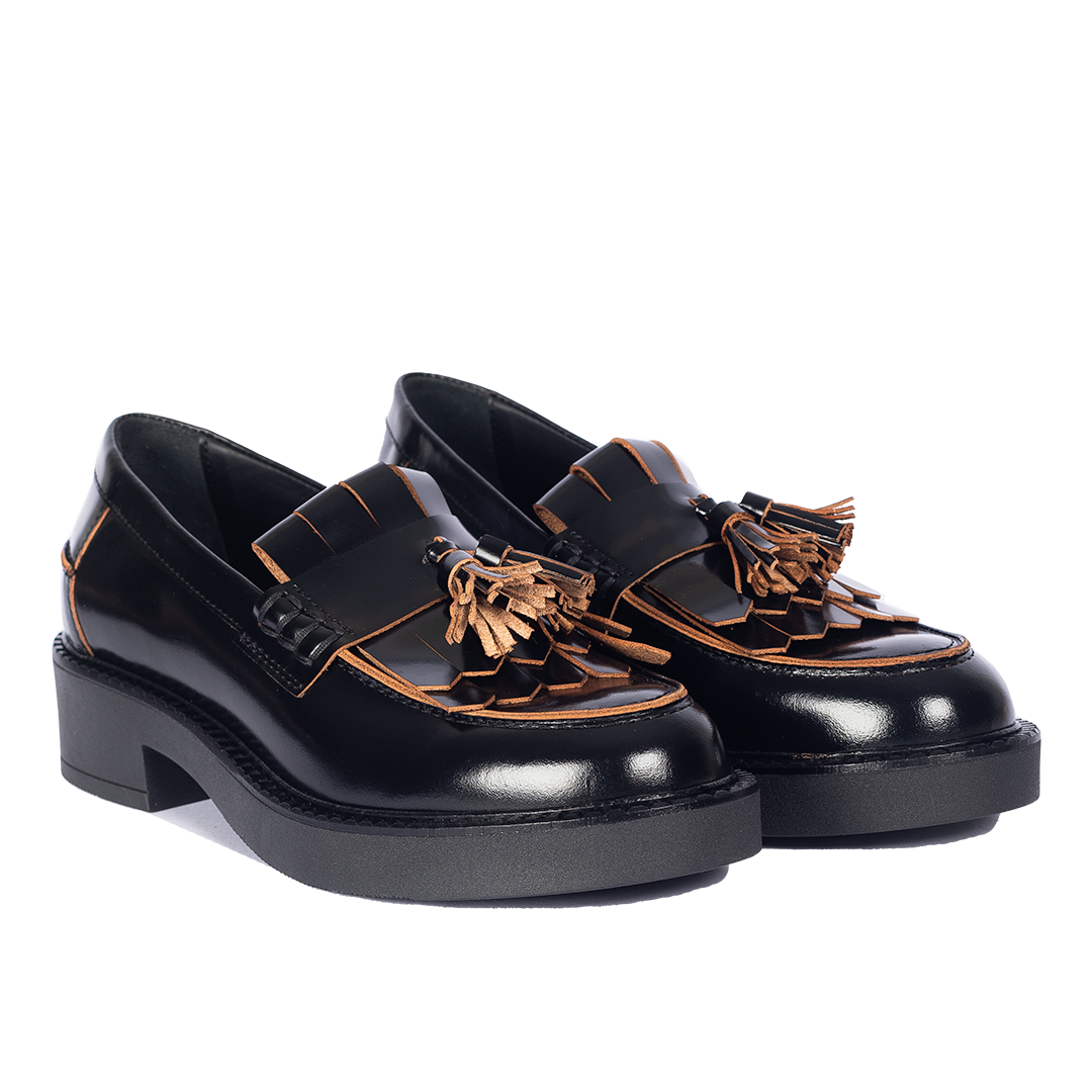 Chunky Penny loafer with fringe and tassel detail