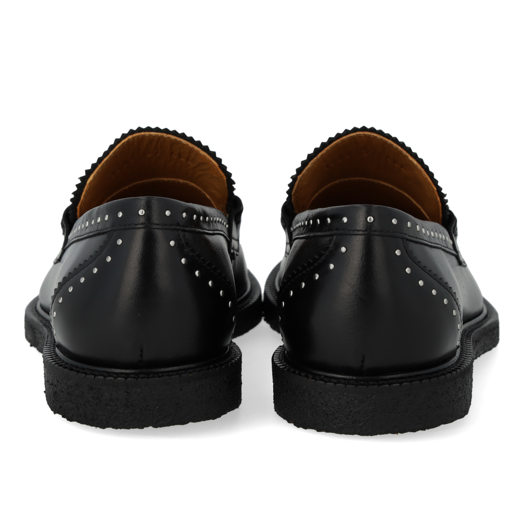 Classic penny loafer with decorative silver studs