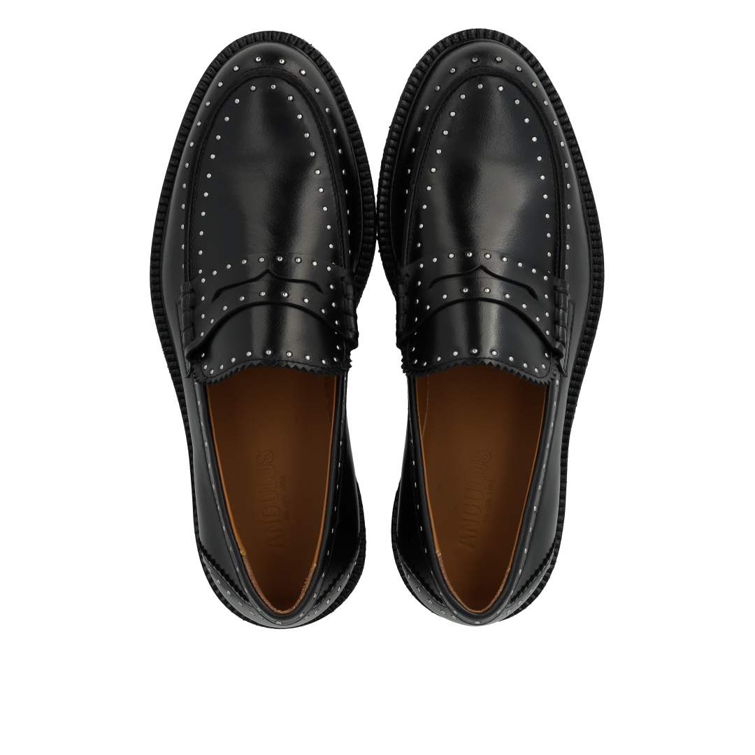 Classic penny loafer with decorative silver studs