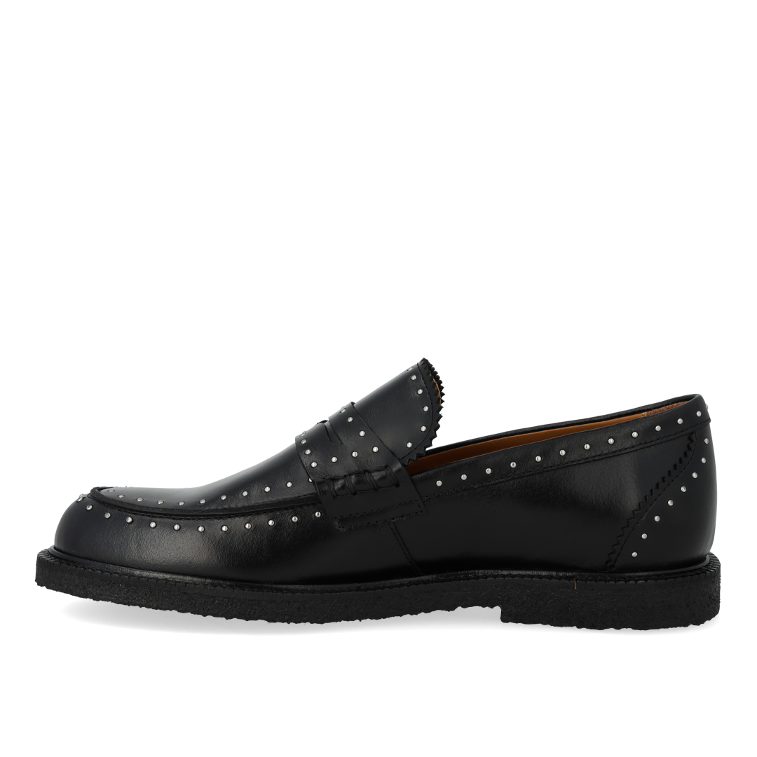 Classic penny loafer with decorative silver studs