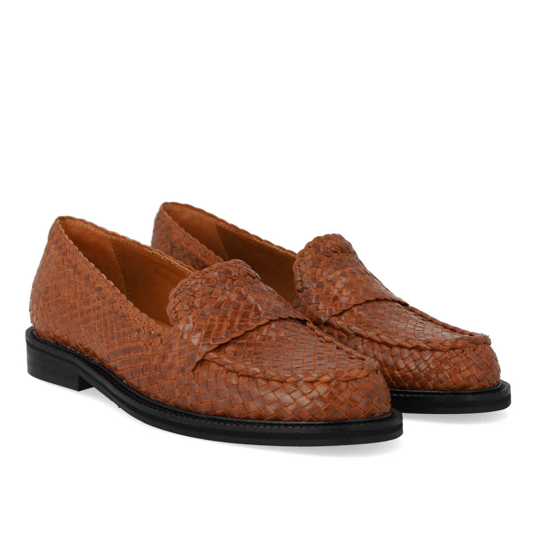 Hand-braided penny loafer