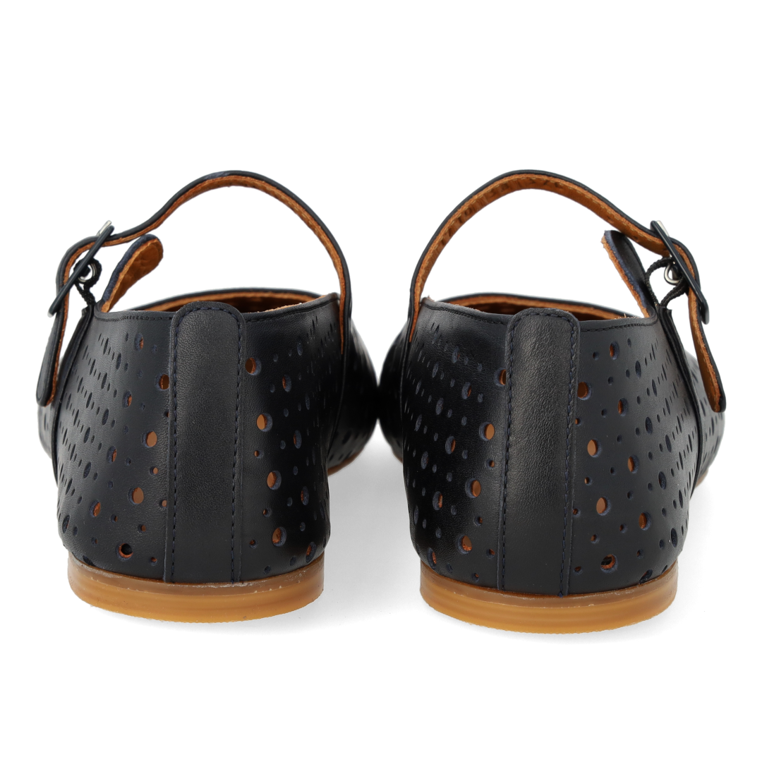 Soft ballerina with decorative perforated pattern