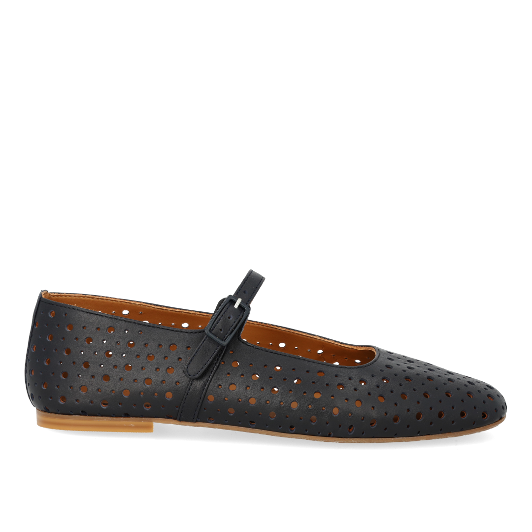 Soft ballerina with decorative perforated pattern