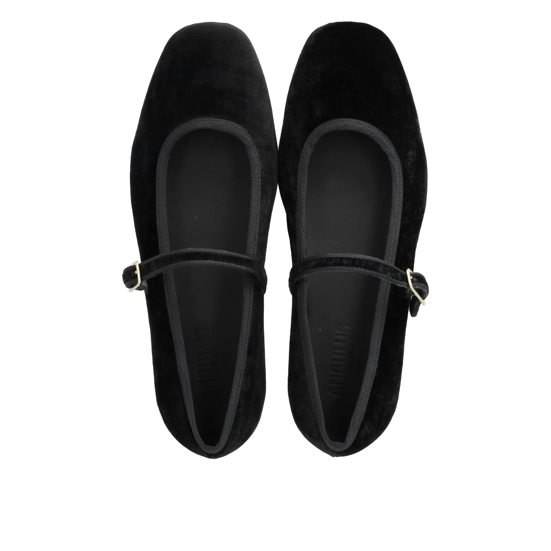 Mary Jane ballerina in soft velour