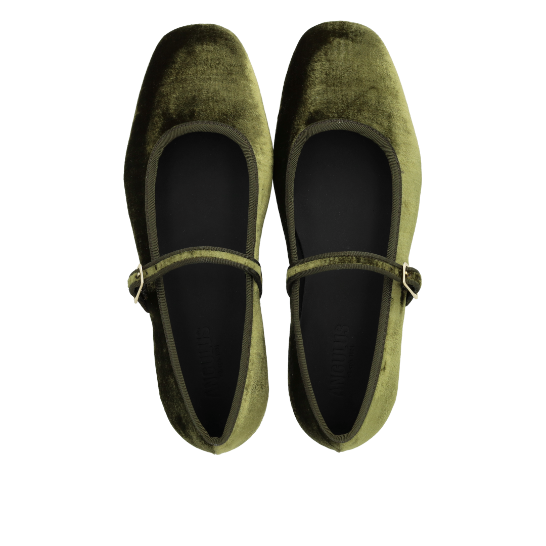 Mary Jane ballerina in soft velour