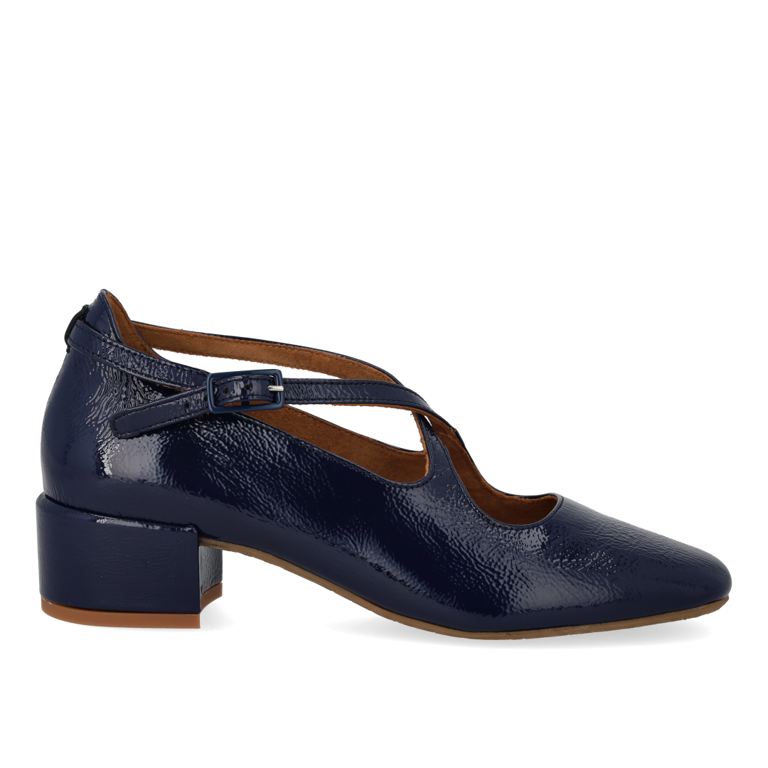 High-heeled Mary Jane with cross detail