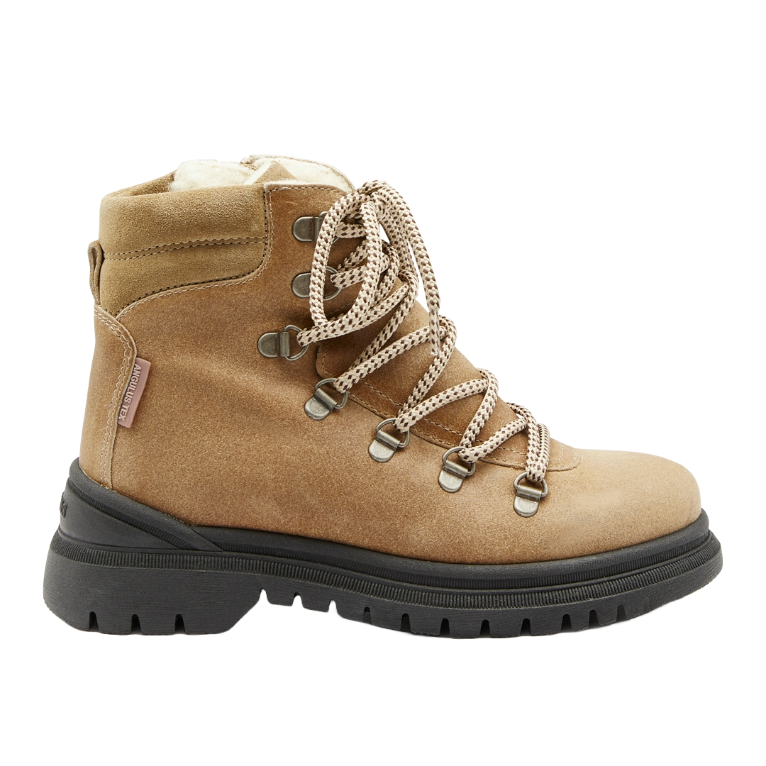 TEX-Lace-up boot with zipper and wool lining