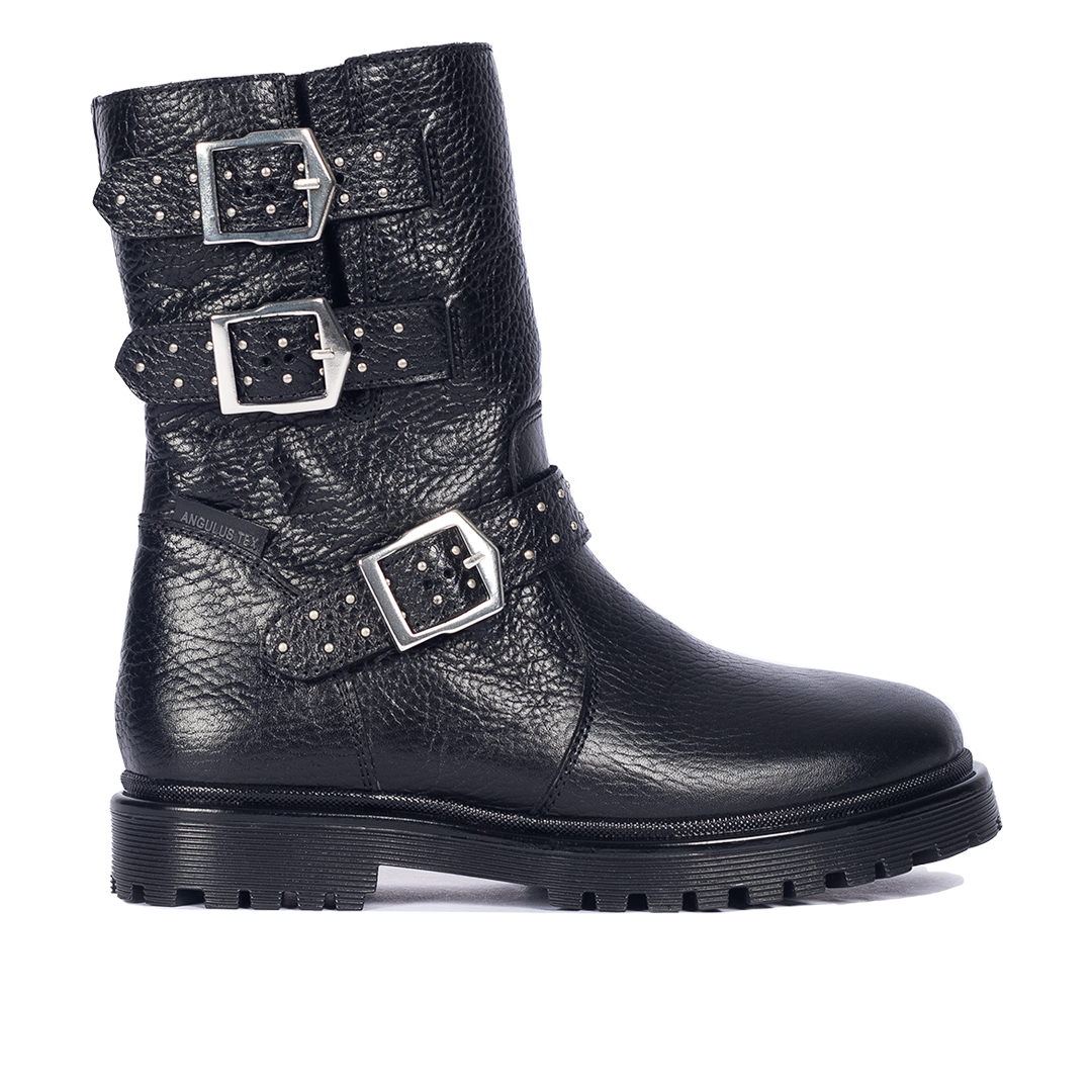 TEX-Boot with studs, buckles and a zipper