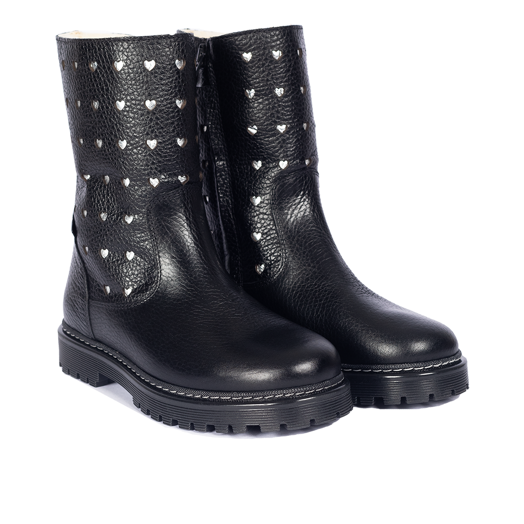 TEX boot with cut-out silver hearts